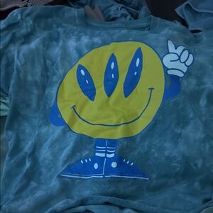 Blue Smiley Face Kids Shirt
